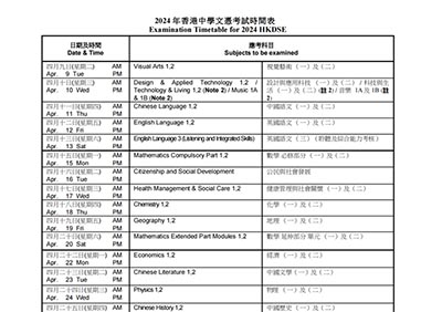 2024年香港DSE考試時間安排及注意事項